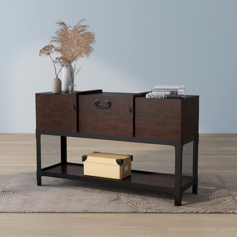 DH BASIC Vintage Trunk Style 47" Storage Console Table by Denhour