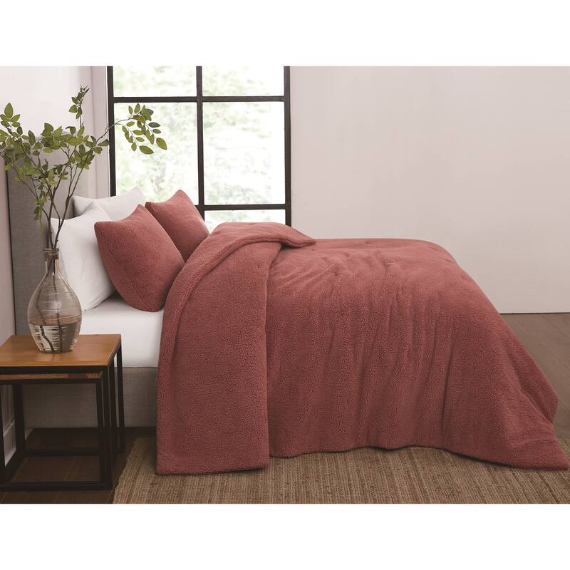 Brooklyn Loom Oversized Marshmallow Sherpa 3 Piece Comforter Set