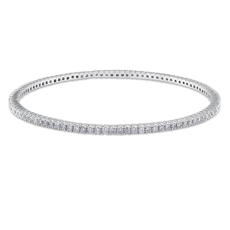 Miadora 2 3/8ct TW Diamond Tennis Bangle in 14k White Gold