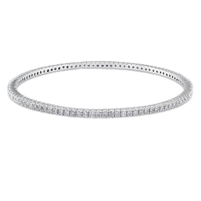Miadora 2 3/8ct TW Diamond Tennis Bangle in 14k White Gold