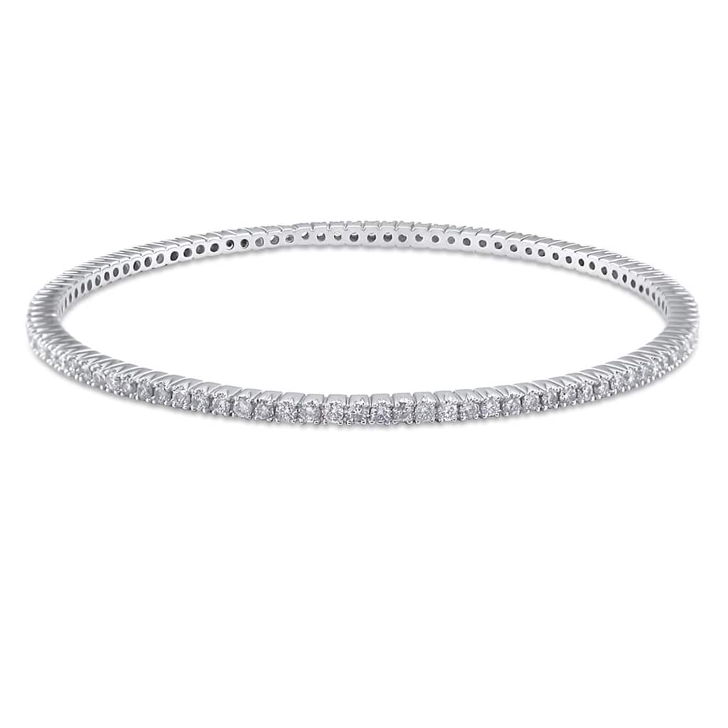 Miadora 2 3/8ct TW Diamond Tennis Bangle in 14k White Gold