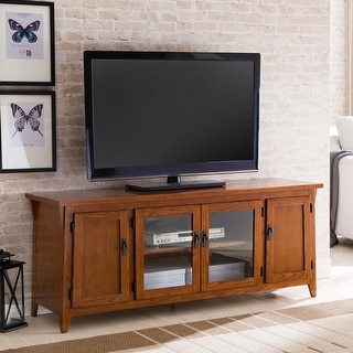 KD Furnishings Side Mission Brown Oak TV Console