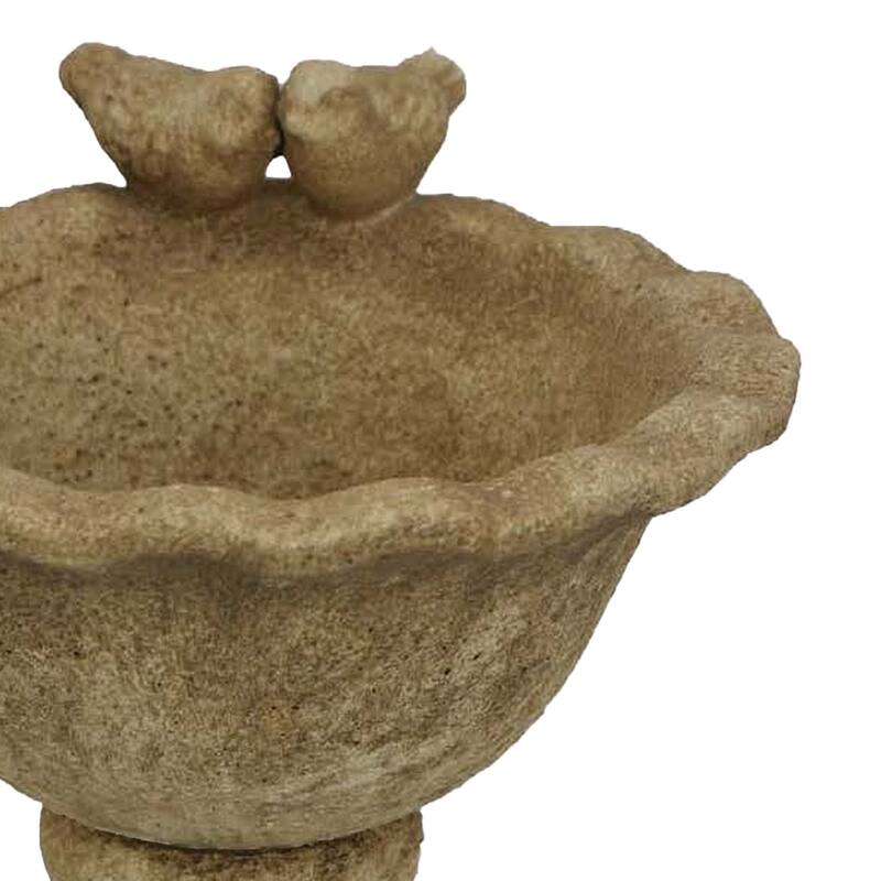 Ivina Bird Bath Feeder, Brown Terracotta, Cute Decorative, 12 Inch