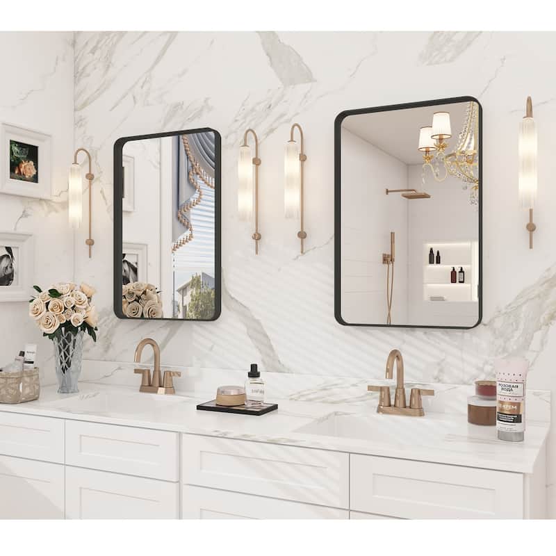 Bathroom Vanity Mirror with Aluminum Alloy Framed, Tempered Glass, Wall Mounted