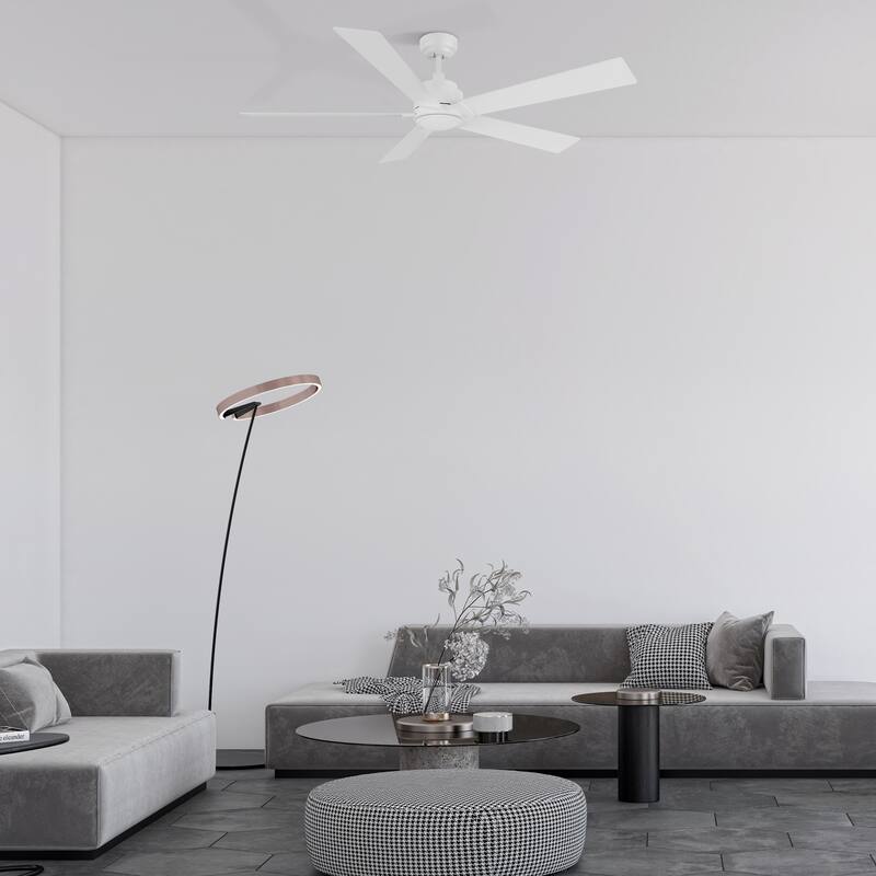 CARRO Bijou 60" 5-Blade Indoor Ceiling Fan with Remote-Downrod-White - N/A