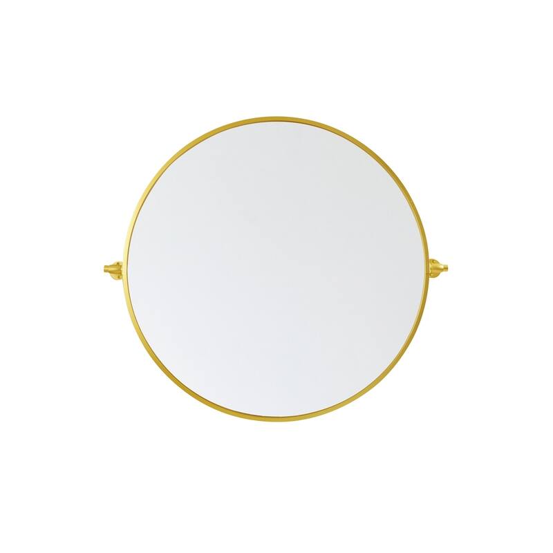 Indigo Home Round Pivot Mirror - 30 x 30 - Gold