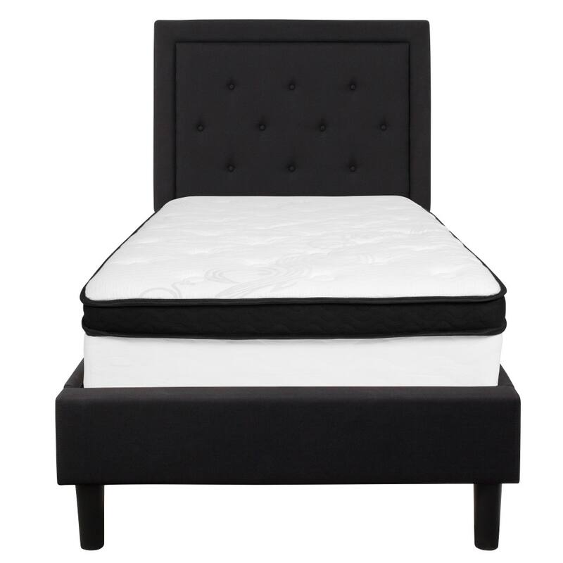 Panel Tufted Platform Bed and Memory Foam Pocket Spring Mattress