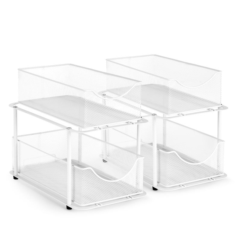 Sorbus 2 Tier Under Sink Bathroom Organizers and Storage (2 Pack) - 14" L x 9.3" W x 12.25" H