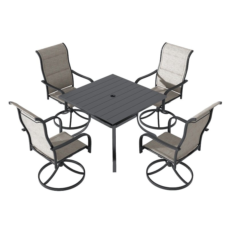 5 Pieces Outdoor Dining Set with 1 Square Table