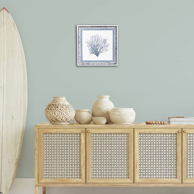 Stupell Nautical Branch of Coral Framed Giclee Art Design By Lanie Loreth