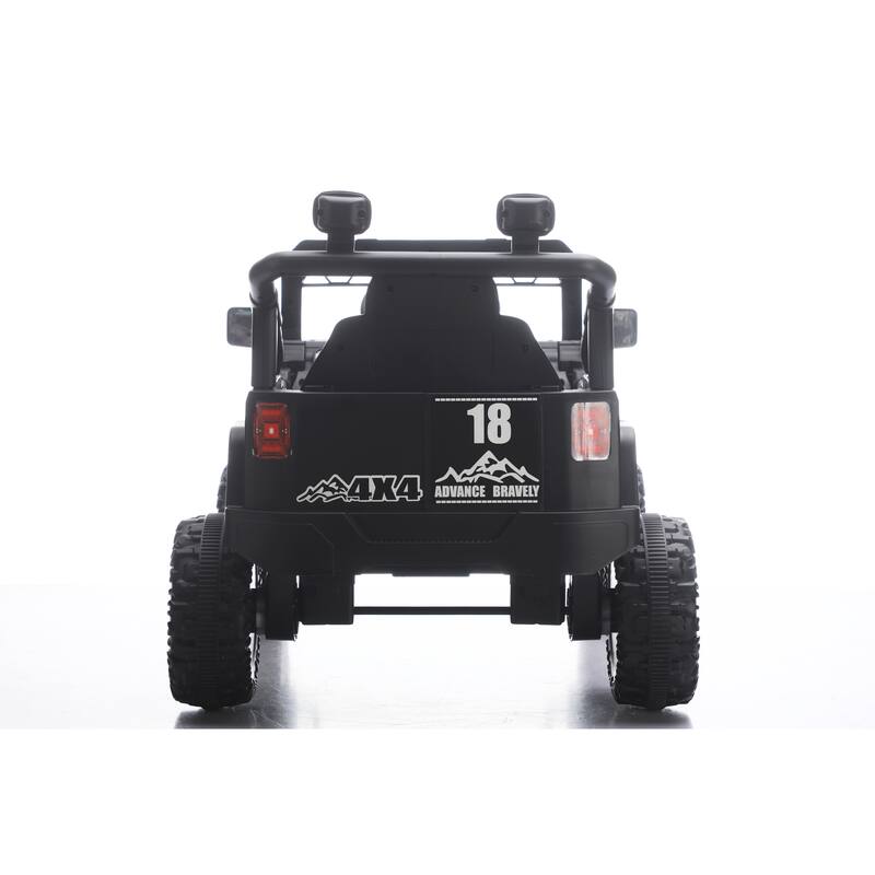 12V Kids Electric Off-Road Car with Remote Control, Ride on Car Black Battery Powered Electric Car with LED Lights