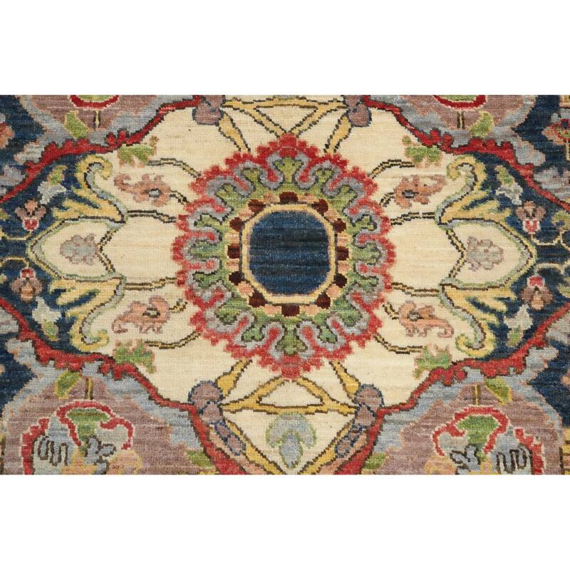 Hand Knotted Oriental 100% Wool Carpet Traditional Floral Red Heriz (serapi) Area Rug - 10' 0'' X 8' 0''