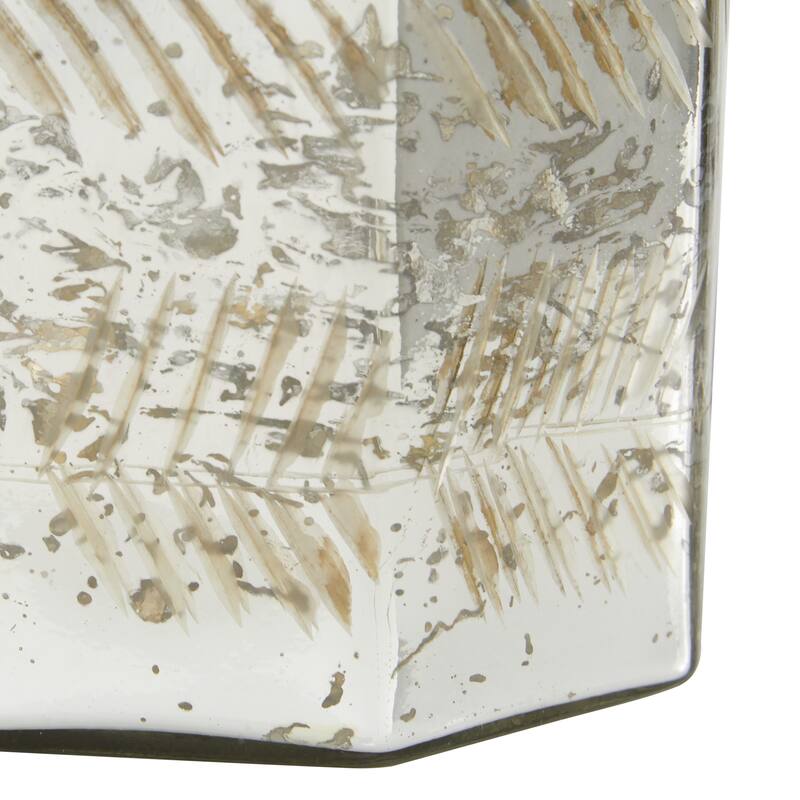 Silver Glass Living Room Decorative Jars (Set of 3) - 5 x 5 x 8
