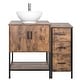 preview thumbnail 11 of 51, 36" Brown Bathroom Vanity Set with Side Cabinet Mid-Century Vanity with Sink & Faucet