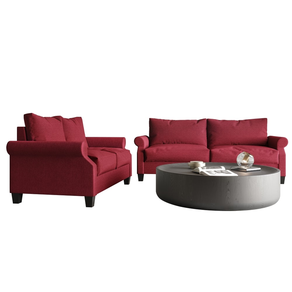 CraftPorch Classic Linen Upholstered 2-Piece Living Room Set