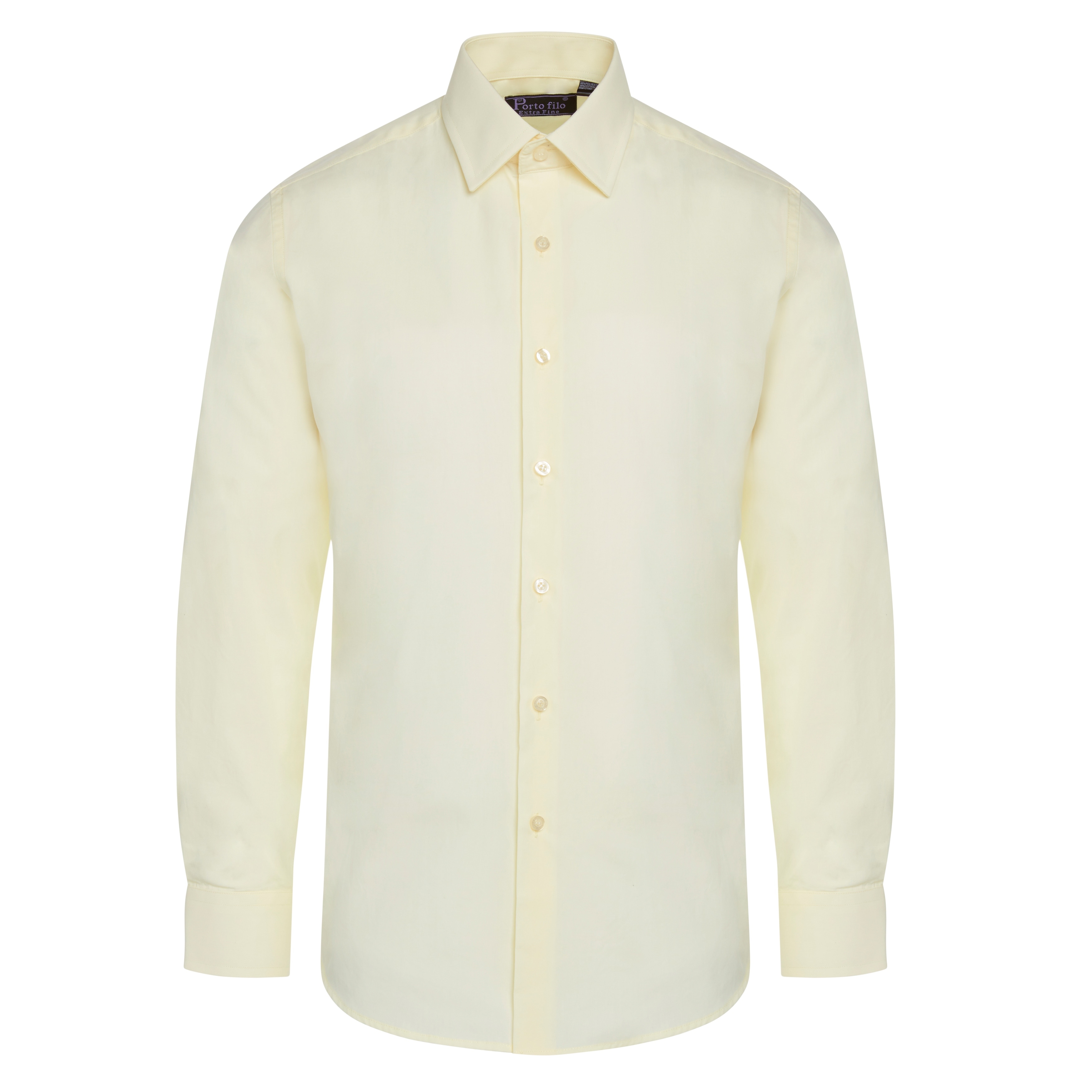 Mens Dress Shirt Ivory Off White Modern Fit Wrinkle-Free Cotton Blend Amanti