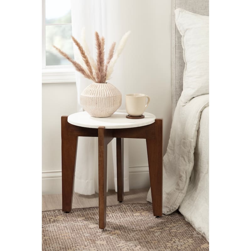 Kate and Laurel Icelyn Marble Side Table