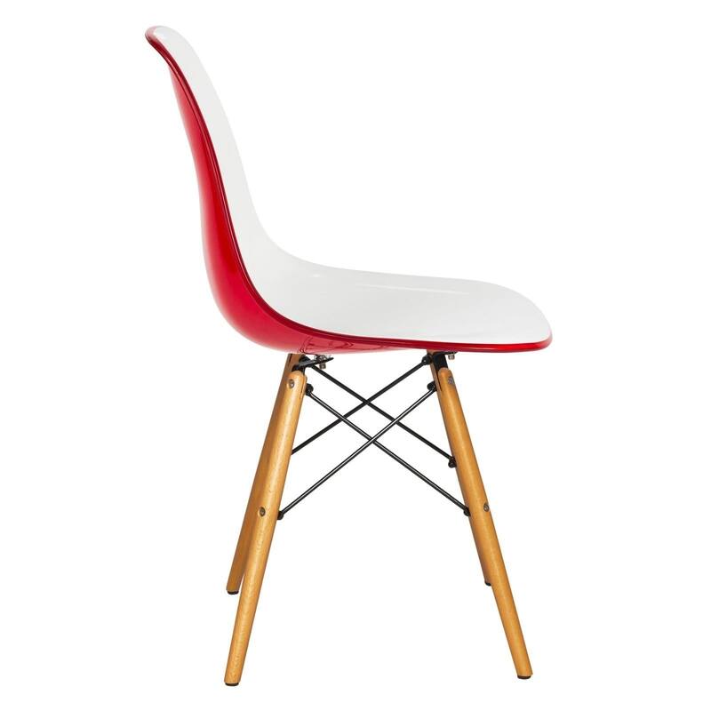 Cresco Acrylic Accent Banquet Side Dining Chair in Solid Beech Wood Legs for Indoor Outdoor Home Office Living Room & Kitchen