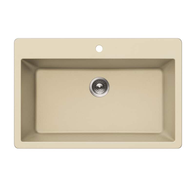 Houzer V-300 Quartztone 33" Drop In Single Basin Granite Composite - Sand