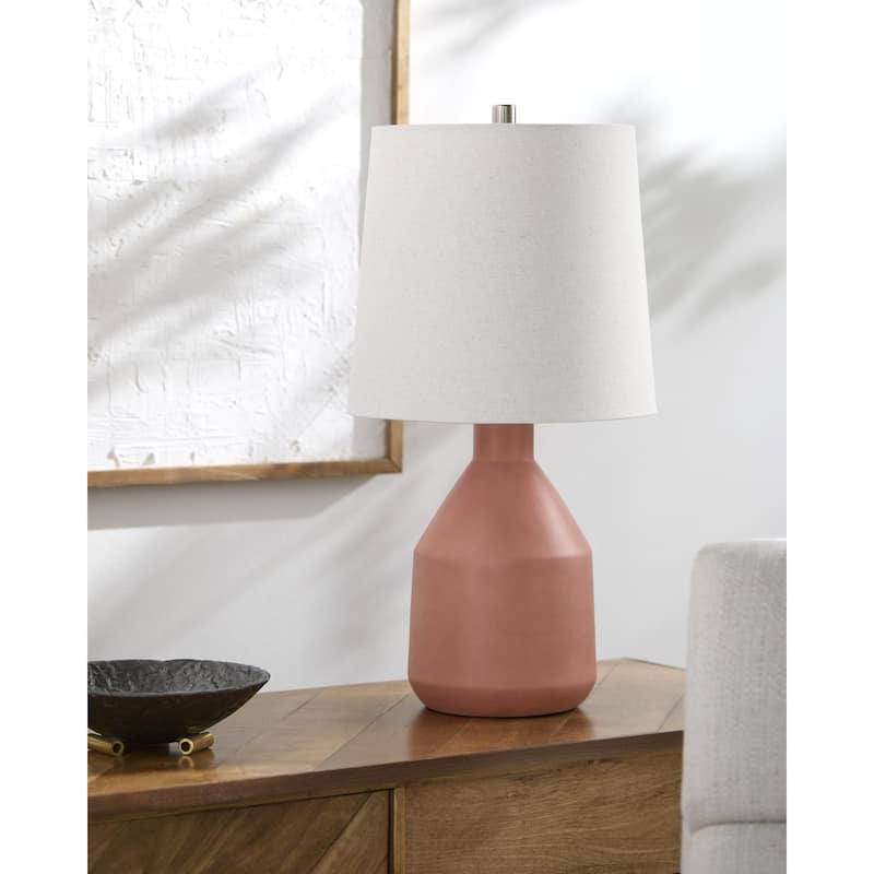 Livabliss Divo Traditional Accent Table Lamp - Terracotta/White