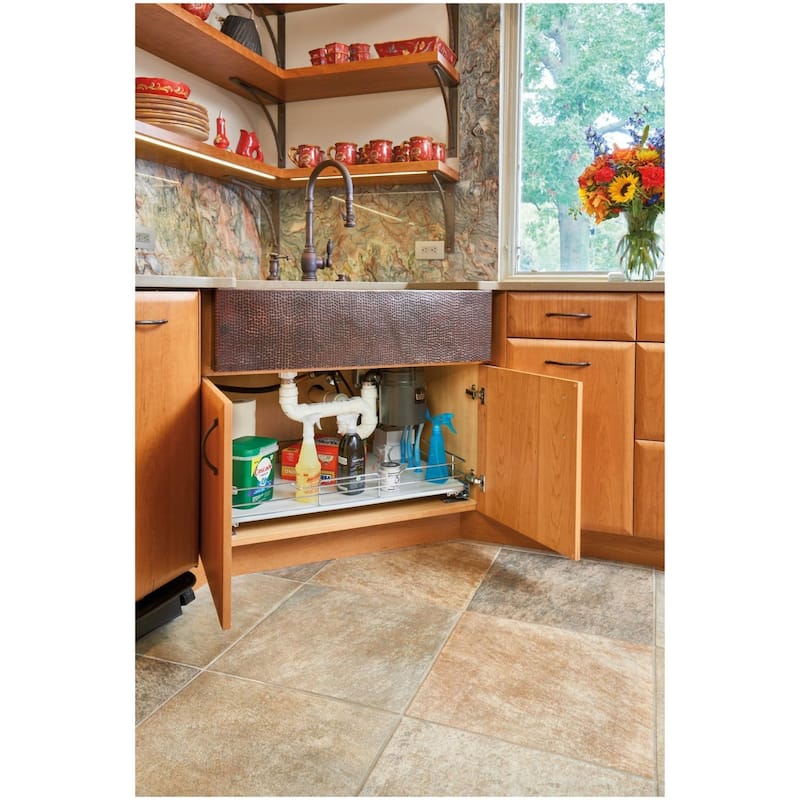 Rev-A-Shelf 5330 Series 32-1/2 Inch Pull Out Cabinet Organizer Basket