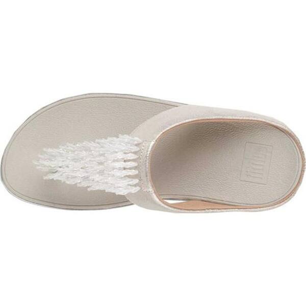 Shop Fitflop Women S Rumba Wedge Thong Sandal Metallic Silver