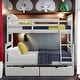 preview thumbnail 15 of 24, Twin over Full Bunk Bed with Ladder and Two Drawers White