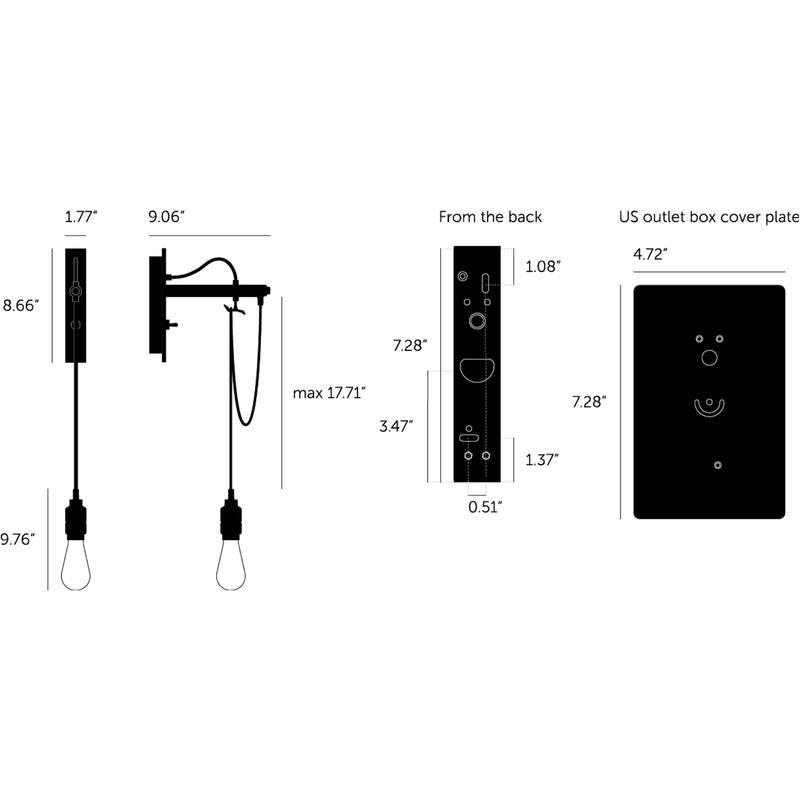 Buster + Punch NHW-18338 Hooked 36" Tall x 2" Wide Modern Industrial