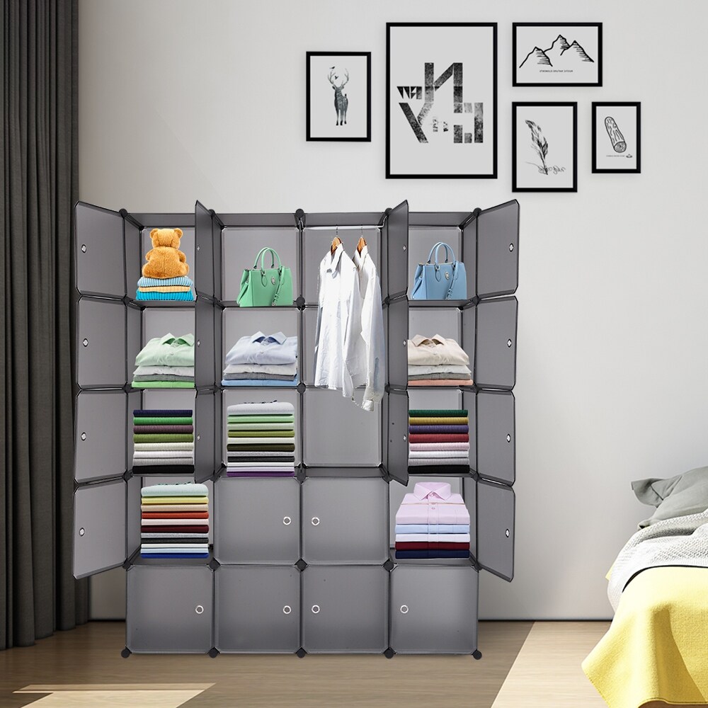 Rebrilliant Navy Linen Cube Organizer Shelf With 4 Storage Bins – Strong  Durable Foldable Shelf – Kid Toy Clothes Towels Cubby – Collapsible Bedroom