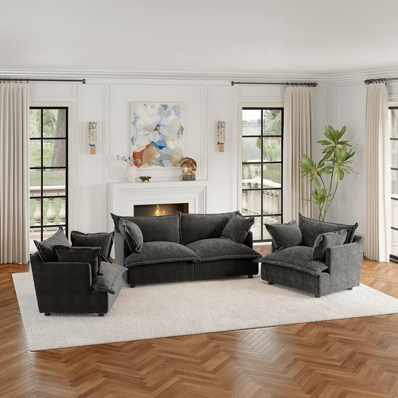 Cloud Chenille Upholstered Modular Sectional Sofa