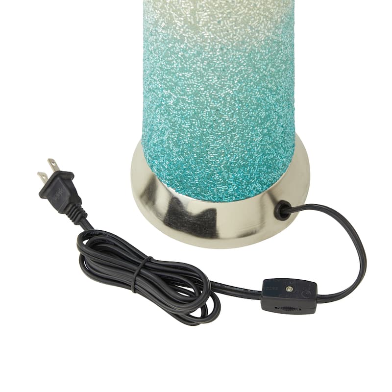 Bliss River of Goods Ombre Pink Glass and Metal 22-Inch Table Lamp