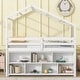 preview thumbnail 11 of 18, Twin Size House Loft Bed wRoof, Under Bed Shelving Storage Unit, Platform Bed with Guardrails and Ladder, No Box Spring Needed White - Twin