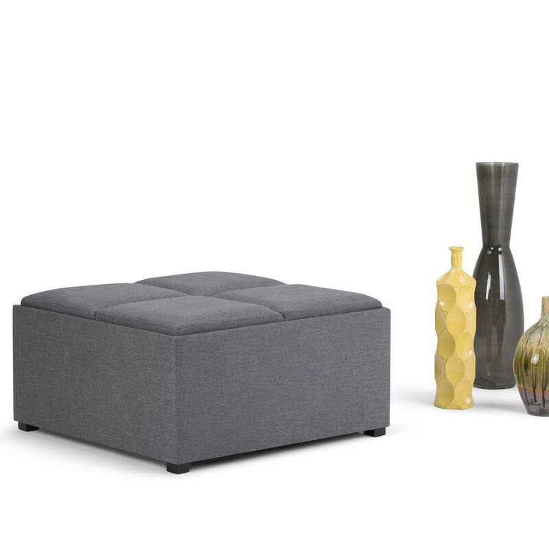 Square Coffee Table Storage Ottoman