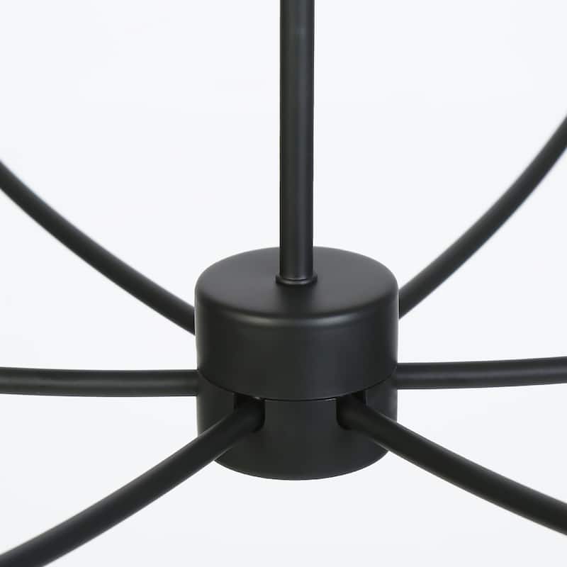 Oriea Modern Farmhouse 9-Light Black Chandelier Classic Candle Lights for Living Dining Room - D 32.3" x H 34"