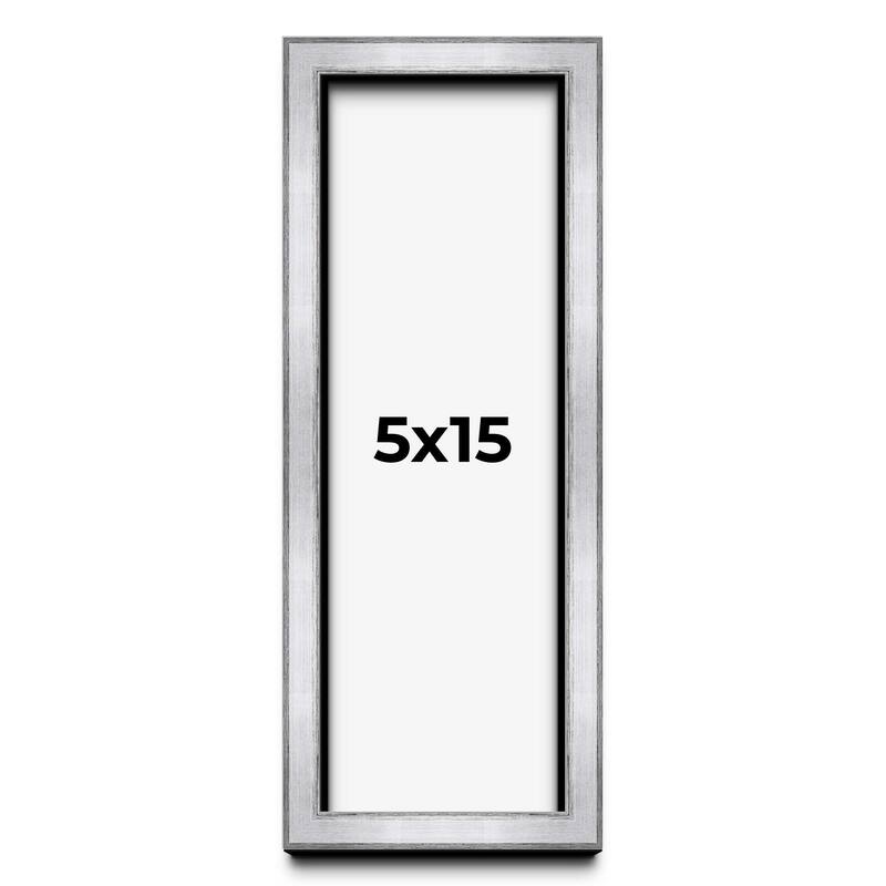 5x15 IN Shadow Box Frame Silver | 1.375 Inches Deep Real Wood