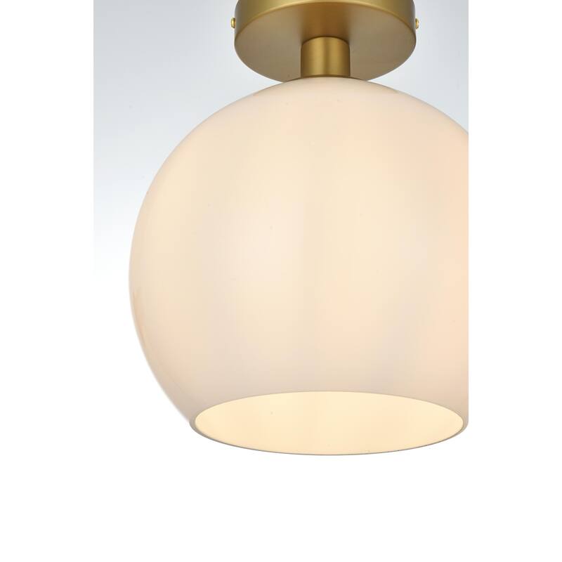 1 Light Flush Mount with 10 inch Frosted White Glass