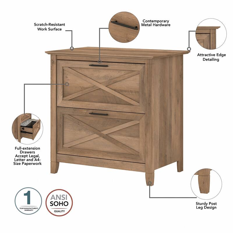 Key West 54W Computer Desk with Cabinet and Bookcase by Bush Furniture