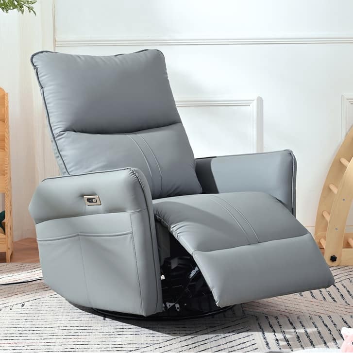 Power Swivel Rocker Recliner Chair for Adults, 270 Swivel Rocking Recliner Chair, Single Sofa Recliner for Living Room
