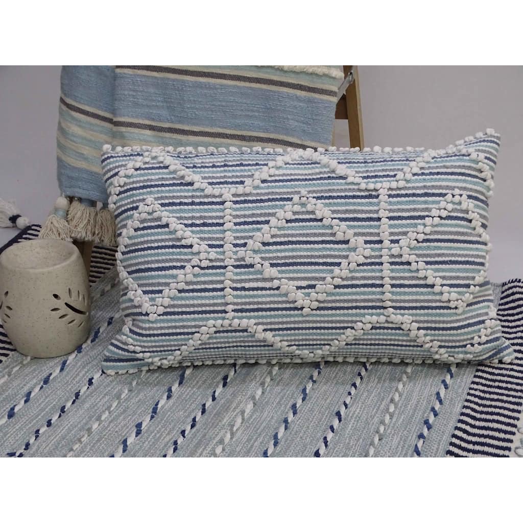 Vibhsa Modern Handwoven 14"X 24" Throw Pillow