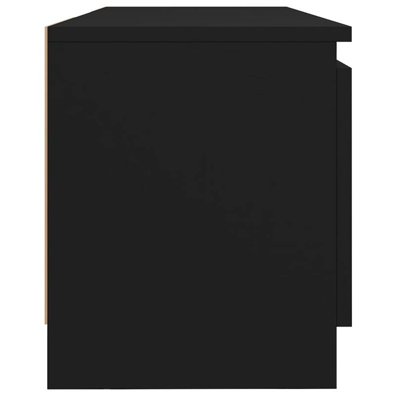 vidaXL TV Cabinet Black Engineered wood, tempered glass Medium - 47.2" x 12" x 14"
