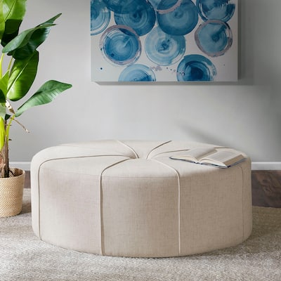 48" Ottoman,Polyester Fabric Large Cocktail Ottoman Modern Style For Living Room