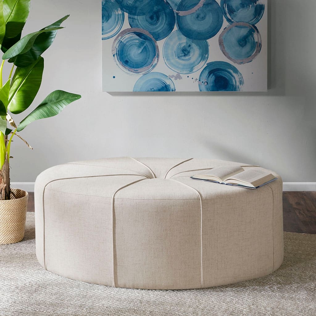 48" Ottoman,Polyester Fabric Large Cocktail Ottoman Modern Style For Living Room