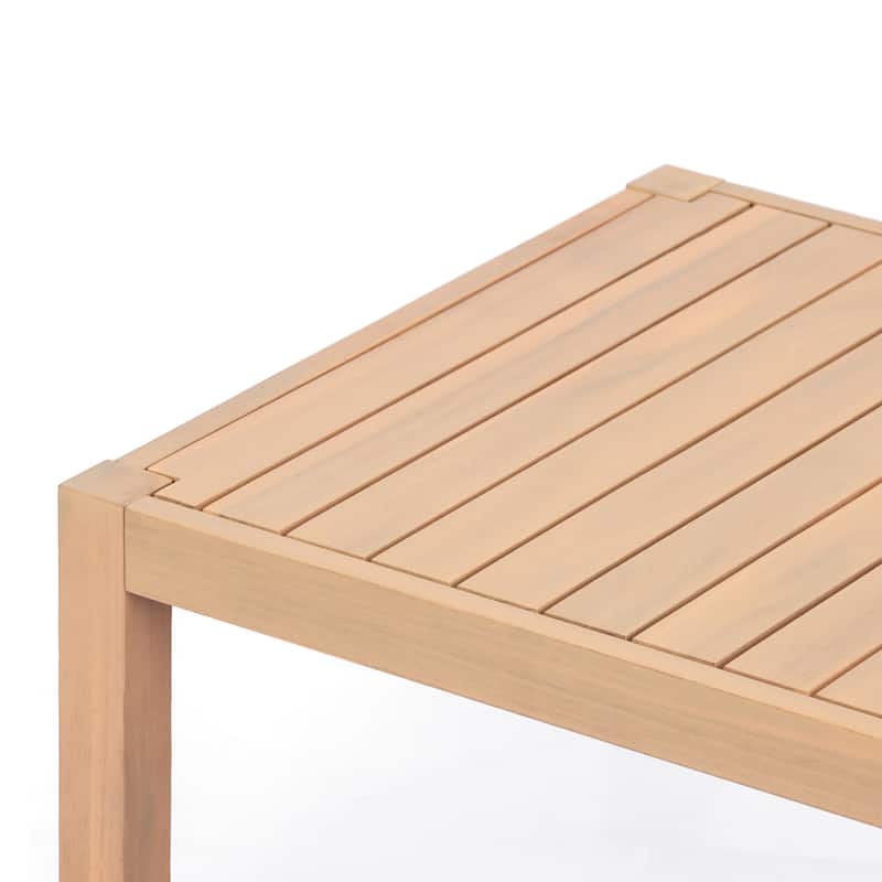 Christopher Knight Home - Outdoor 4-Piece Wood & Rope Woven Patio Conversation Set with Cushions and Coffee Table