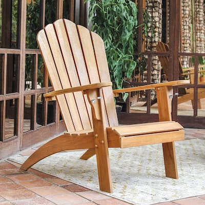 Cambridge Casual Sherwood Teak Outdoor Adirondack Chair with Cup Holder