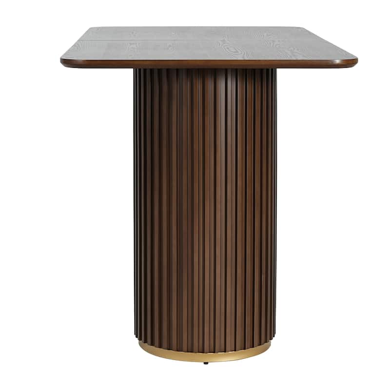 Christopher Knight Home - Arden Modern Counter Table with Tambour Pedestal Base - Walnut