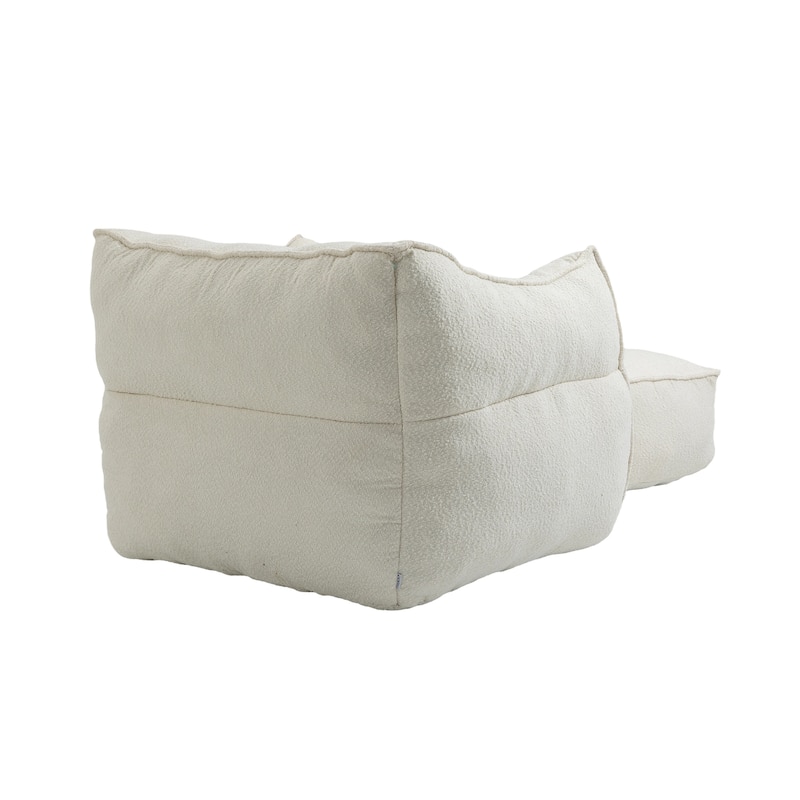 Boucle Bean Bag Chair Chair Sets with High Back Support and 300lb Capacity