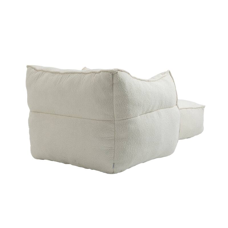 GDFStudio - COOLMORE Boucle Bean Bag Chair with Memory Foam Filling for Ultimate Comfort
