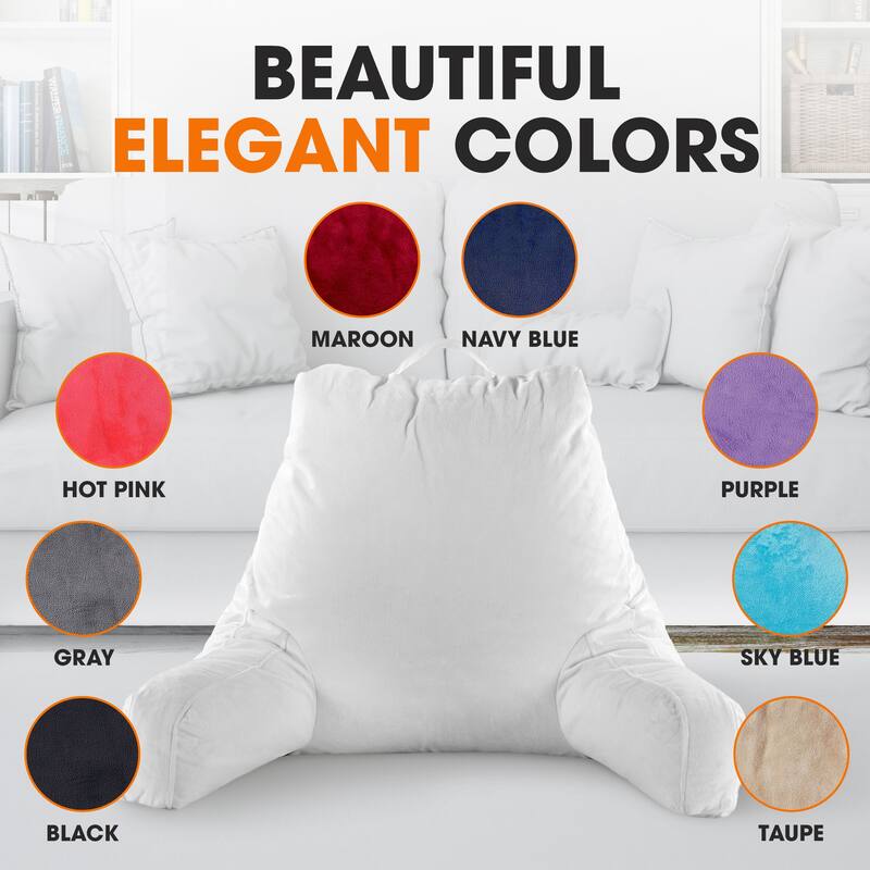 Cheer Collection Backrest Reading TV and Gaming Pillow with Armrest