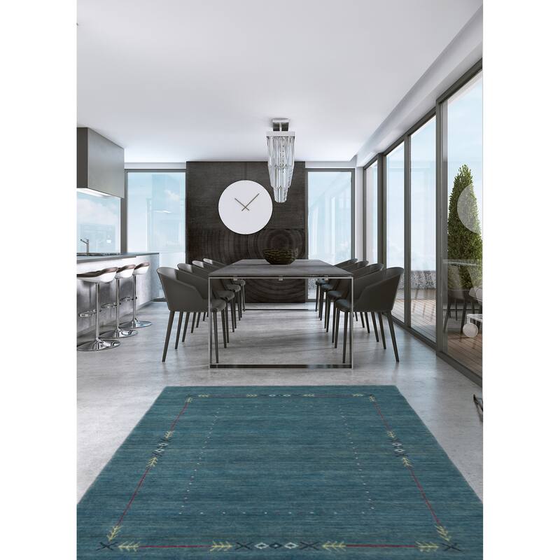 ECARPETGALLERY Hand Loomed Kashkuli Gabbeh Dark Blue Wool Rug - 5'1 x 6'8