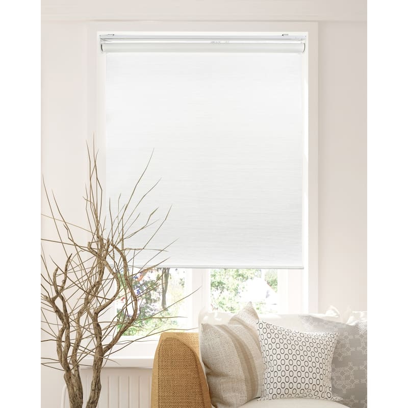 CHICOLOGY Privacy Cordless Roller Shades Snap-N'-Glide-Felton White
